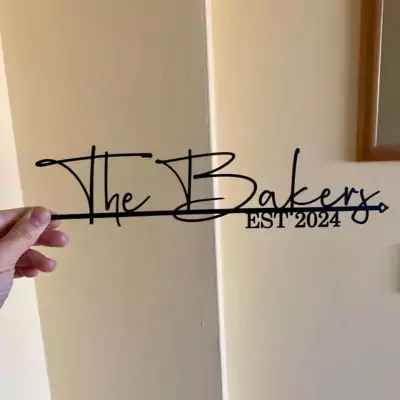 Custom Family Name Metal Sign (With Established Date)