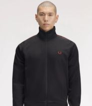 4 Fred Perry Contrast Tape Track Black - Track Jacket