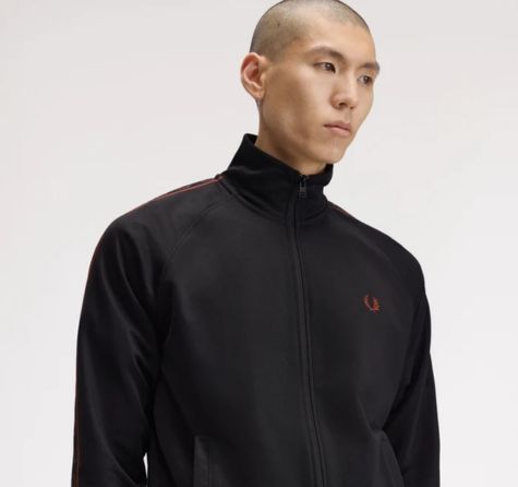 Fred Perry Contrast Tape Track Black - Track Jacket