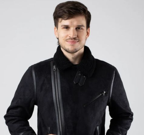 Only & Sons Robyn Fliegerjacke aus Kunstwildleder, schwarz
