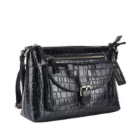 Ashwood Leather ‘Pretty’ Croc Embossed Leather Shoulder Bag (1)