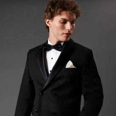 Black Double Breasted Tuxedo Jacket