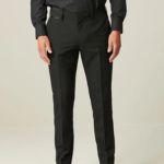 Black Skinny Fit Tuxedo Suit Trouser