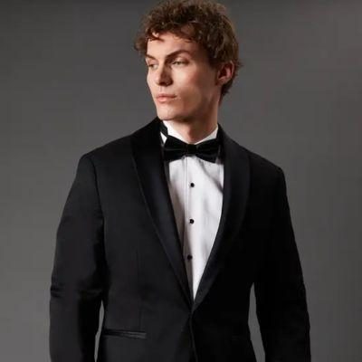 Black Slim Fit Shawl Collar Tuxedo Jacket