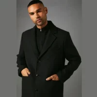 Burton Black Signature 3 Button Epsom Wool Blend Coat (1)