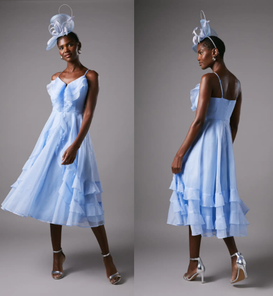 Coast Frill V Neck Midi Dress