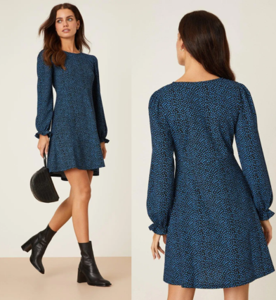 Dorothy Perkins Petite Blue Spot Mini Dress