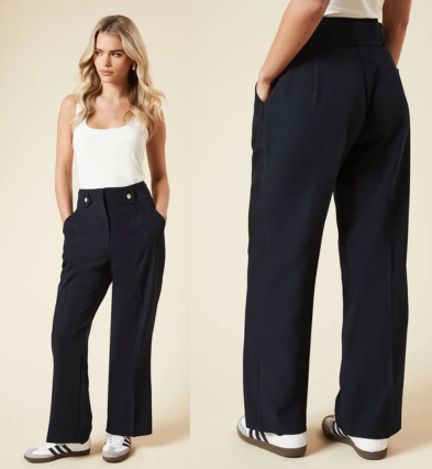 Dorothy Perkins Petite Tab Belted Straight Trouser
