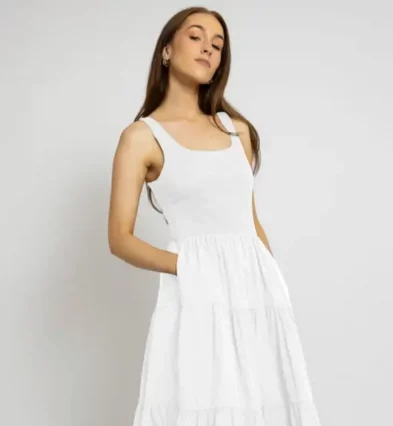 Everyday Black Tank Midi Dress With Pockets _converted