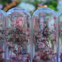 Glass Dome Wedding Favors with Real Dried Flowers