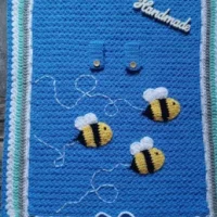 Handmade Crochet Car Seat Canopy with Bees