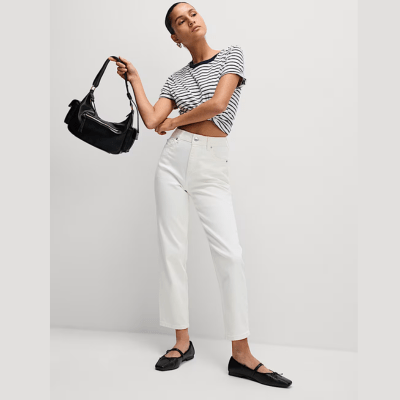 High Waisted Cropped Slim Fit Jeans