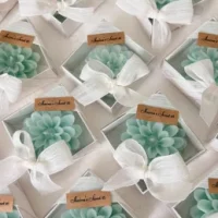 Lotus Flower Candle Favors in Kraft Boxes