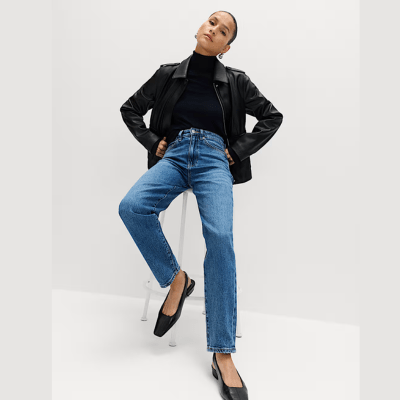 Mom High Waisted Ankle Grazer Jeans