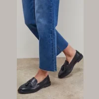 Oasis Bunny Real Leather Brogue Detail Tassel Loafers (1)