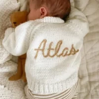 Personalised Hand Knitted Baby Cardigans (0-3 Months)