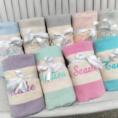 Personalized Turkish Towels for Bachelorette or Beach Weddings