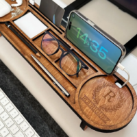 Personalized Wood Desk Organizer-Office Desk