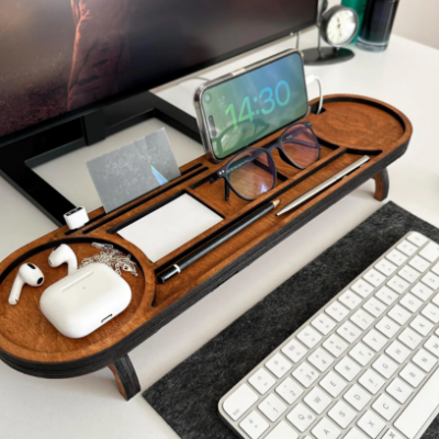 Personalized Wood Desk Organizer-Office Desk