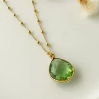 Raw Peridot Necklace
