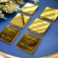 Rose Plexiglass Personalized Chocolate Wedding Favors