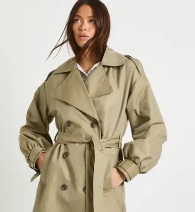 Sleeve Detail Belted Trench Coat_converted