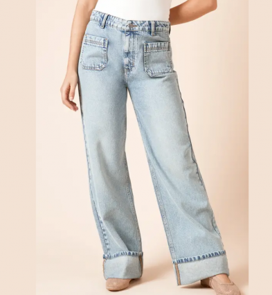 Straight Leg Jean With Patch Pockets