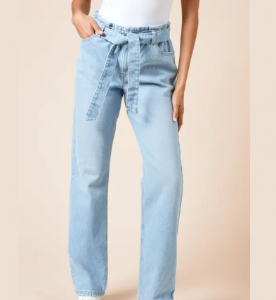 Tie Waist Paper Bag Jean