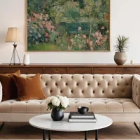 Vintage Garden Pond Oil Painting