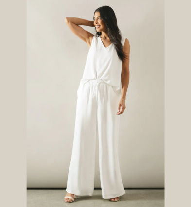 Wallis Tie Detail Wide Leg Trousers