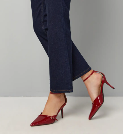 Wallis Tilly Faux Patent Court Shoes